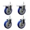 Service Caster 5 Inch Blue Polyurethane Swivel 34 Inch Threaded Stem Caster Set 2 Total Lock Brakes SCC-TSTTL20S514-PPUB-BLUE-34212-2-S2 - alternate 1